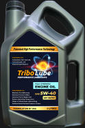 FORMULATION BY USA 4 LITRES ENGINEERED TO: Maximize Fuel Efficiency Minimize Friction & Wear Increase Part & Engine Life Reduce Operating Temperature Cling to Critical Areas without Drag Perform Under Extreme Pressure & Heat FULLY SYNTHETIC ENGINE OIL API SN/CF DESIGNED FOR: Carbureted, Fuel Injected, Turbocharged, and Supercharged Engines Patented High Performance Technology PERFORMANCE LUBRICANTS Tribo Lube