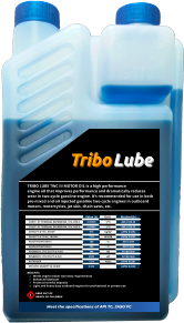 TRIBO LUBE TWC III MOTOR OIL is a high performance engine oil that improves performance and dramatically reduces wear in two-cycle gasoline engine. It’s recommended for use in both pre-mixed and oil injected gasoline two-cycle engines in outboard motors, motorcycles, jet skis, chain saws, etc.  Value (a) Unit Method (b) COEFF. OF THERMAL EXPANSION, V/V, DEG C COEFF. OF THERMAL EXPANSION, V/V, DEG F DENSITY @ 15C, KG/M3 DENSITY @ 15.6C, LB/GAL FLASH POINT DEG C FLASH POINT DEG F KINEMATIC VISCOSITY @ 100C KINEMATIC VISCOSITY @ 40C NITROGEN SPECIFIC GRAVITY @ 60/60F 0.00076 0.00042 913 7.59 160 320 195 5590 1.24 0.912 1/°C 1/°F kg/m3 ib/USG °C °F cSt cSt %(m) AM-S 020-20 AM-S 020-20 ASTM D4052 ASTM D4052 ASTM D93 ASTM D93 ASTM D445 ASTM D445 ASTM D5291 ASTM D4052 BENEFITS: •	Meets engine maker warranty requirements •	Enhanced lubricant •	Protects harmful deposits •	Light and heavy duty outboard engines for professional or private use ! KEEP OUT OF REACH OF CHILDREN Meet the specifications of API TC, JASO FC Tribo Lube