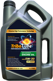 FORMULATION BY USA 4 LITRES ENGINEERED TO: Maximize Fuel Efficiency Minimize Friction & Wear Increase Part & Engine Life Reduce Operating Temperature Cling to Critical Areas without Drag Perform Under Extreme Pressure & Heat SEMI SYNTHETIC ENGINE OIL API SN/CF DESIGNED FOR: Carbureted, Fuel Injected, Turbocharged, and Supercharged Engines Patented High Periormance Technology PERFORMANCE LUBRICANTS Tribo Lube