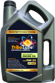 FORMULATION BY USA 4 LITRES ENGINEERED TO: Maximize Fuel Efficiency Minimize Friction & Wear Increase Part & Engine Life Reduce Operating Temperature Cling to Critical Areas without Drag Perform Under Extreme Pressure & Heat FULLY SYNTHETIC ENGINE OIL API SN/CF DESIGNED FOR: Carbureted, Fuel Injected, Turbocharged, and Supercharged Engines Patented High Performance Technology PERFORMANCE LUBRICANTS Tribo Lube