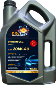 PERFORMANCE LUBRICANTS Tribo Lube FORMULATION BY USA 4 LITRES MINERAL ENGINE OIL ENGINEERED TO: Perform Under Extreme Pressure & Heat Cling to Critical Areas without Drag Reduce Operating Temperature Increase Part & Engine Life Minimize Friction & Wear Maximize Fuel Efficiency DESIGNED FOR: Carbureted, Fuel Injected, Turbocharged, and Supercharged Engines API SL/CF